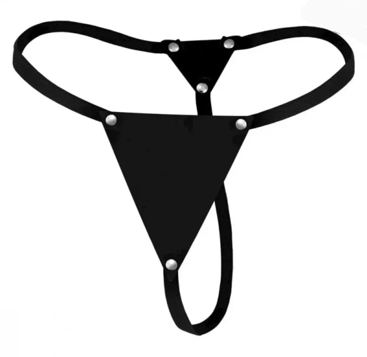 Calcinha triângulo couro